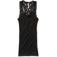 thumbnail image 1 of Aeropostale Womens Lacey Solid Color Tank Top, Negro, Grande Aeropostale Camiseta sin mangas, 1 of 2