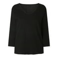 thumbnail image 4 of KIHOUT Women Solid Long Sleeve V-neck Blouse Pullover Tunic Tops Shirt, 4 of 8