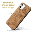 thumbnail image 3 of Case Yard Wooden Case Outside Soft TPU Silicone Slim Fit Shockproof Wood Phone Cover for Girls Boys Men and Women Supports Wireless Charging New Orleans Sugar Skull Design case for iPhone-11, 3 of 7