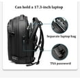 thumbnail image 4 of Ekon Vacuum Backpack, 60l Expandable Travel Smart Backpack With Vacuum Compression, With Pump, Water Resistant (Gray), 4 of 9