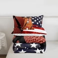 thumbnail image 5 of Erosebridal American Flag Print Twin Comforter Sets,Rugby Pattern A Alphabet Bedding Set For Boys Kids,Reversible,2pcs, 5 of 7