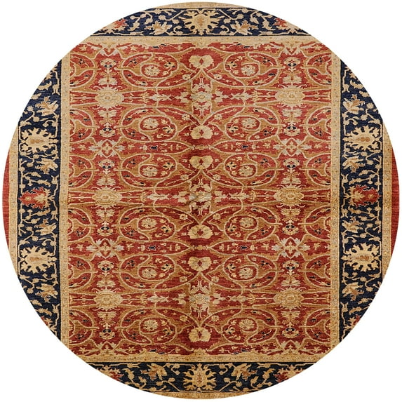 Ahgly Company Machine Washable Indoor Round Industrial Modern Brown Sand Brown Area Rugs, 3' Round