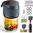thumbnail image 1 of Electric Mason Jar Vacuum Sealer Kit, CooAoo 4 in 1 Vacuum Sealer for Wide and Regular Mouth Mason Jars, Automatic Stop Mason Jar Sealer for Vacuum Bags Containers Jars Wine Bottle,Blue, 1 of 8