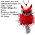 thumbnail image 3 of NUZYZ Women's Rhinestone Faux Fur Fox Pendant Long Necklace Jewelry, 3 of 3