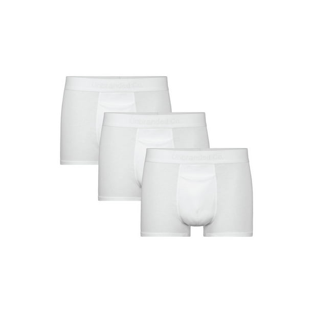 Paquete de 3 Boxers Cortos Para Hombre Ajustado De Algodón Pima y Tela Spandex Unbranded Co Short Trunk 3 Pack White 2XL (41 44)