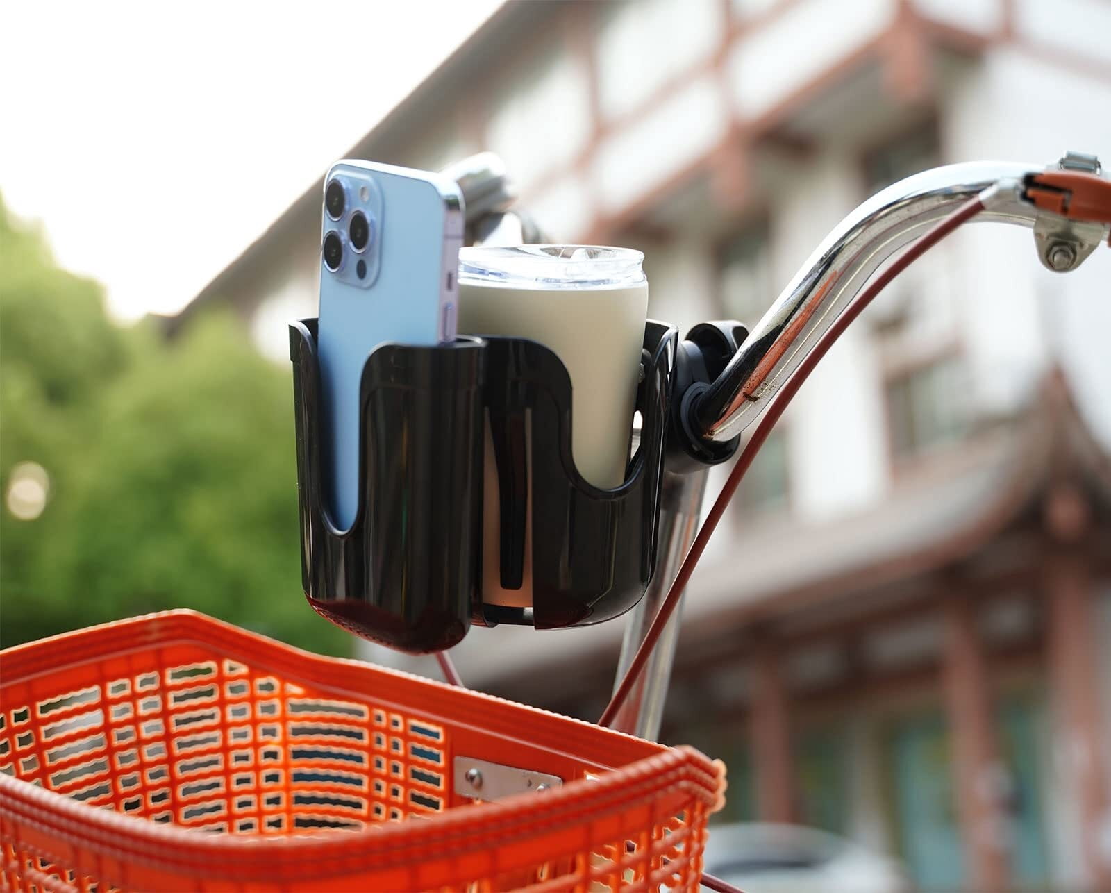 Wheelchair Cup Holder,2 in 1 Universal Stroller Cup Holder Attachment,Bike Cup Holder for Adult Bikes, Cup Holder for Stroller Walker Bike Motorcycle Scooter Bicycle