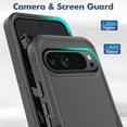 thumbnail image 2 of for Google Pixel 9 Pro XL Heavy Duty Case,Stylish 2 in 1 Military Grade Armor PC+TPU Silicone Hybrid Rugged Shockproof Glossy Grip Edge Protective Anti-Scratch Back Phone Cover,Black, 2 of 5