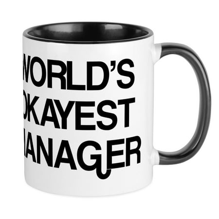 

CafePress - World s Okayest Manager Mug - Ceramic Coffee Tea Novelty Mug Cup 11 oz