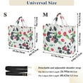 thumbnail image 3 of Panda Cherry Corduroy Tote Bag Handbag Large Messenger Bag Shoulder Crossbody Zipper Bag Purse, 3 of 8