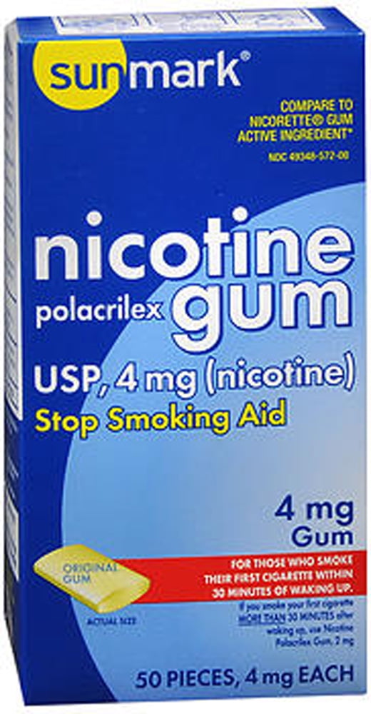 Sunmark Original Nicotine Polacrilex Gum USP, 4 mg, 50 Count