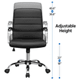 thumbnail image 2 of Alden Design Mid-Back Swivel PU Leather Office Chair for Home Office, Black, 2 of 10