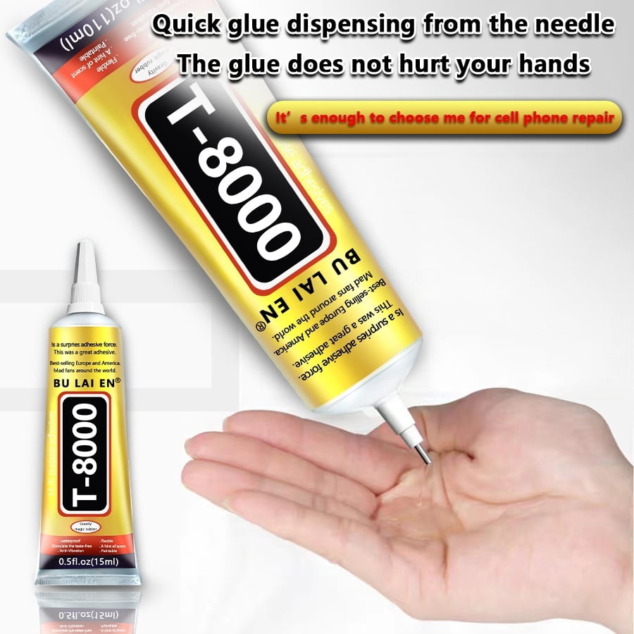 12 Count Upgrade T-8000 3.88oz Transparent Elastic Adhesive, Heavy Duty Bonding Glue for Plastic, Rubber, Jewelry, Cell Phone Repair and Household Daily Maintenance
