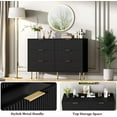 thumbnail image 5 of M optimized Fluted 6 Drawers Dresser for Bedroom, Large Modern Chest of Drawers, Dresser with Gold Handle, Wood Drawer Organizer for Living Room, Hallway, Entryway, 5 of 7