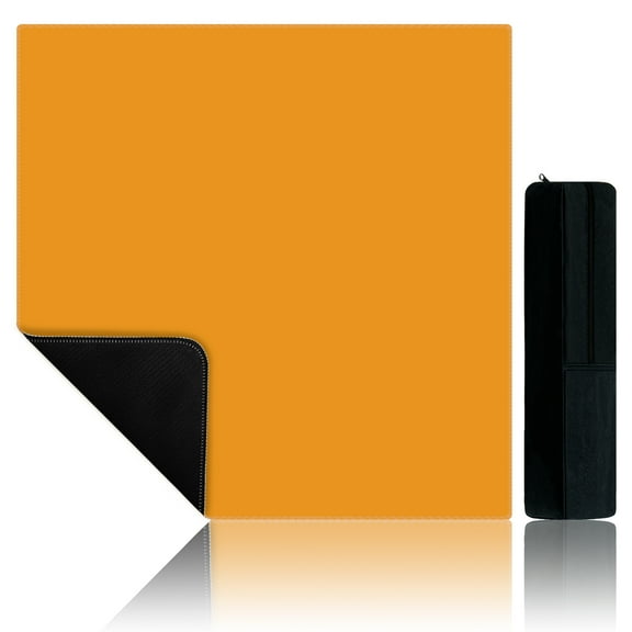 Noise Reducing Anti-Slip Table Cover Pad | Portable Game Mat for Mahjong, Poker, Cards, Dominoes with Carry Bag (Qrange)