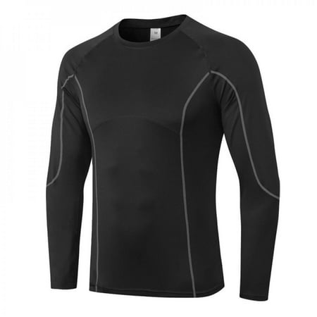 

Fantadool Men s Tight-fitting Quick-drying Tee Fitness Training Long-sleeved Sportswear Top High-elastic Running Sweat Wicking T-shirt