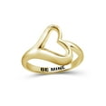 thumbnail image 2 of JewelersClub 0.925 Sterling Silver Heart Friendship Ring for Women | Personalized Be Mine Heart Symbol Band, 2 of 5