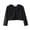 Black, variant on Fanxing Girls' Long Sleeve Knitted Bolero Cardigan Kids Button Closure Shrug Sweaters Cropped Jacket Cover Up Tops