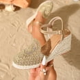 thumbnail image 5 of YLYL Espadrille Sandals for Women Arch Support Closed Toe Platform Wedge Heel Ankle Strap Summer Dress Shoes, 5 of 5