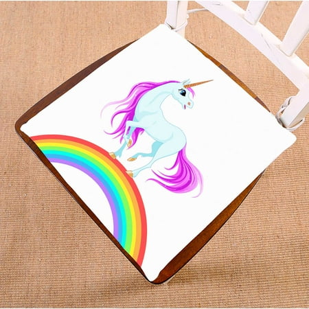 

PKQWTM Unicorn Little Fantasy Blue Pony Chair Pads Chair Mat Seat Cushion Chair Cushion Floor Cushion Size 20x20 inches