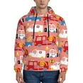 thumbnail image 2 of Bingfone Cartoon With Traffic Elements Men'S Drawstring Hoodie Long Sleeve Pocket Sweatshirts-4x-Large, 2 of 9