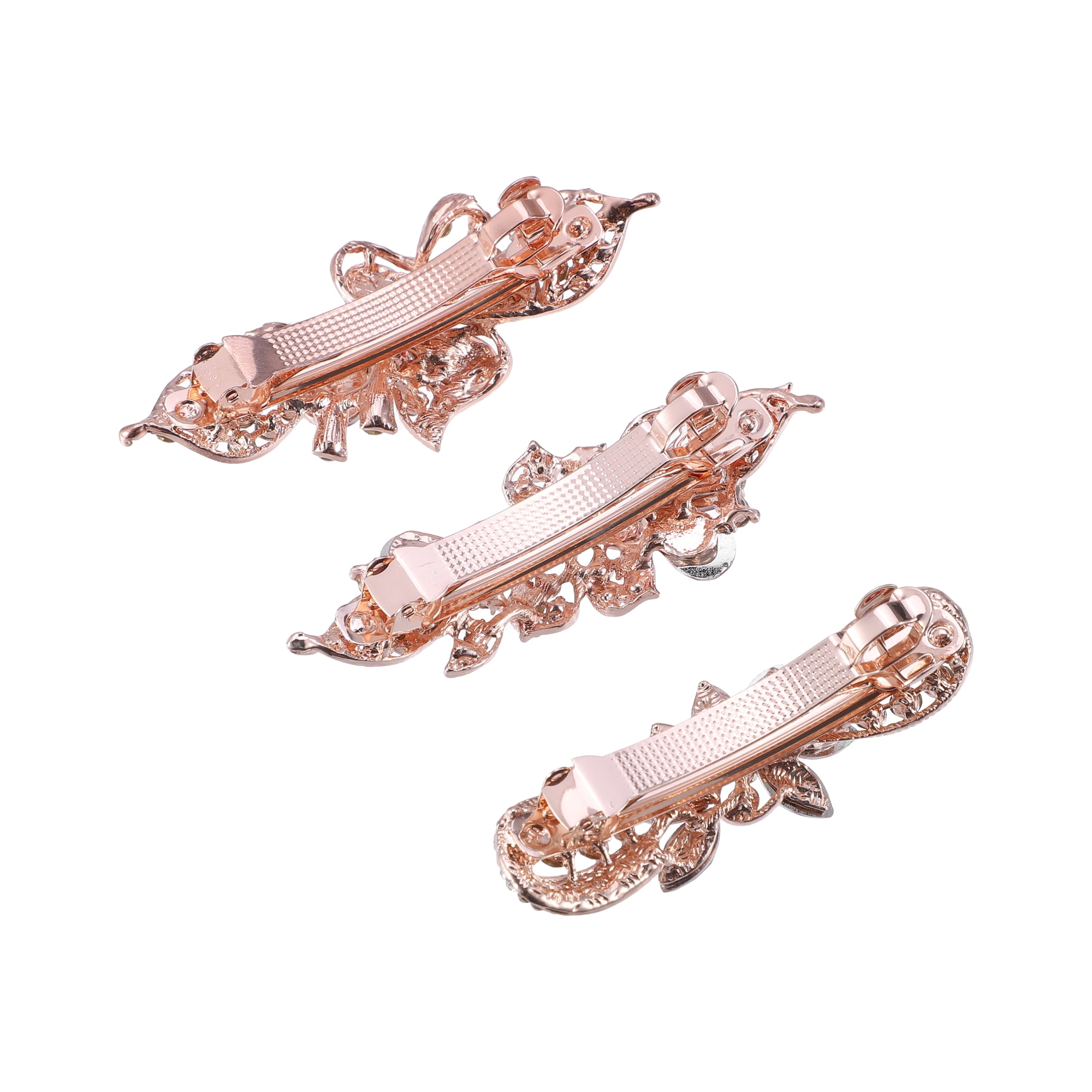 Unique Bargains 3Pcs Hair Barrettes Hair Accessories Sparkly Glitter Rhinestones
