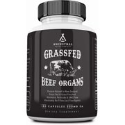 Ancestral Supplements Grass Fed Beef Organs (Desiccated) - Liver, Heart, Kidney, Pancreas, Spleen (180 Capsules)