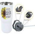 thumbnail image 4 of 30oz Inspirational Sunflower Tumbler with Handle and Straw, Stainless Steel Vacuum Insulated Coffee Tumbler, Travel Mug Water Bottle, Sunflower Decor Gifts for Women, 4 of 6