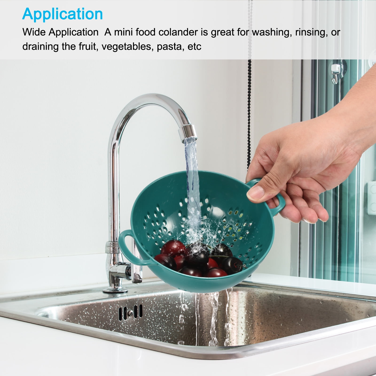 Unique Bargains Collapsible Silicone Strainer for Noodles Veggies Fruits Army Green