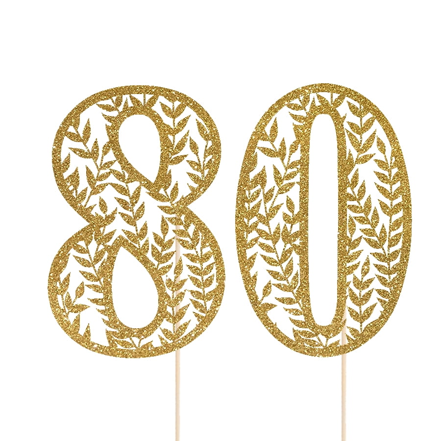 80-cake-topper-80th-birthday-theme-glitter-gold-walmart