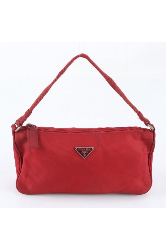 Pre-Owned Prada Tessuto Nylon Triangle Logo Handbag, Pouch, Brand Name, Women's