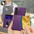 thumbnail image 6 of SaniMore Versatile Case for Samsung Galaxy S24, Rugged PC Shell PU Leather Button Flip Card Pocket Stand Feature Magnetic Car Mount Shockproof Anti-drop Heavy Duty Protective Cover, Purple, 6 of 7
