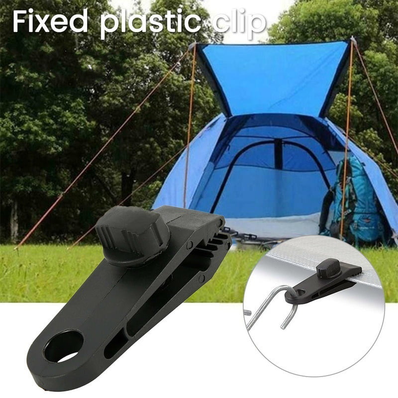 10PCS Nylon Plastic Alligator Clips Awning Clamp Survival Camping Tent Holder
