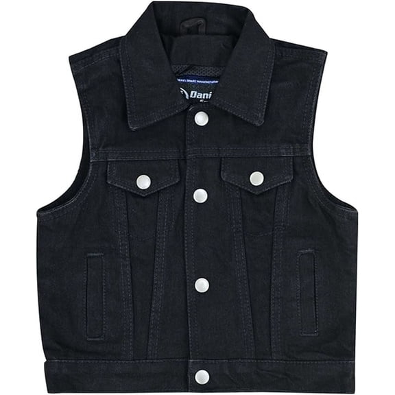 Daniel Smart Kids Jean Vest Quality Denim Vest Kids with Unique Design and Multiple Pockets