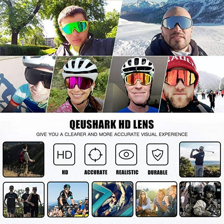 Queshark Cycling Glasses Polarized Sports Sunglasses