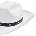 thumbnail image 3 of Western Cowboy Hat for Men Women Felt Wide Brim Cowgirl Hat with Strap, 3 of 5