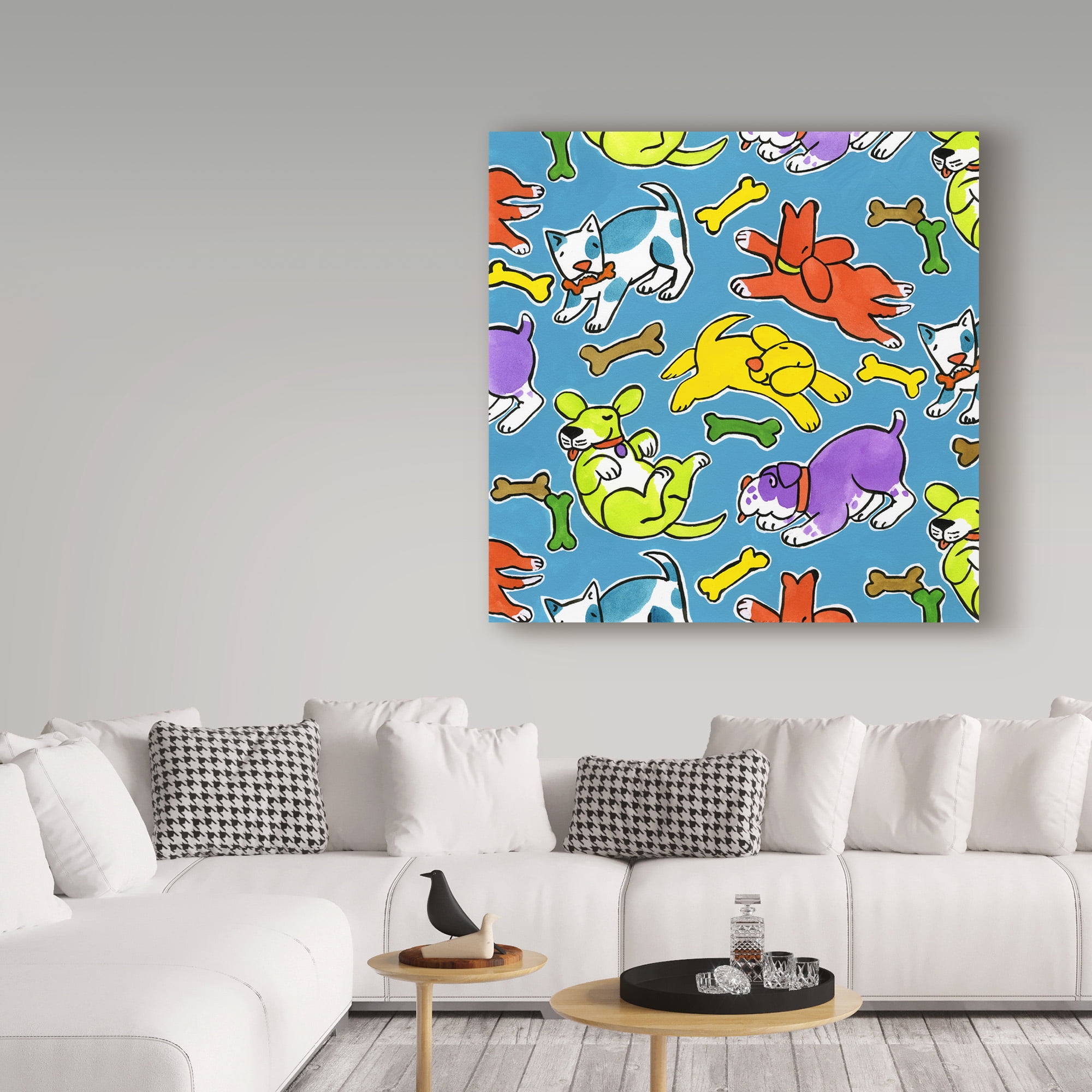 Trademark Fine Art 'Fun Dogs Repeat' Canvas Art by Geraldine Aikman