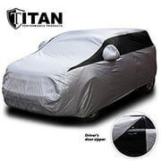 Titan Lightweight Car Cover. Compact SUV. Fits Toyota RAV4, Honda CR-V, Nissan Rogue, and More. Waterproof Cover Measures 187 Inches, Includes a Cable and Lock and Driver-Side Door Zipper.