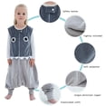 thumbnail image 2 of Saco de dormir de invierno para bebé con pies, saco de dormir cálido de franela para niña y niño, sin mangas, con piernas, pijama tipo mono, 2 of 4