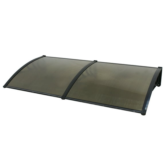 ZenSports 40’’x80’’ Window Door Awning Canopy, Polycarbonate Cover with Black Bracket, Front Door Patio Outdoor Use Home Decoration, Brown