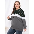 thumbnail image 5 of JuneFish Women's Plus Size Long Sleeve Sweatshirts Color Block Hoodies Pullover with Pocket, 5 of 7