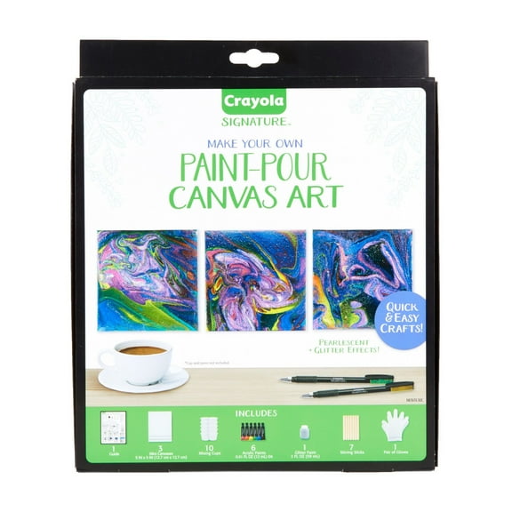 Crayola Mini Canvas Painting Kit, DIY Marbleizing, Unique Gifts for Mothers Day, 14pcs
