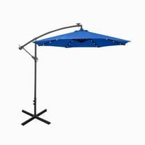 Westin Outdoor 94" Royal Blue Solid Print Octagon Offset and Cantilever Patio Umbrella