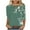 Green Plus Size Blouse for Women_k, variant on CYMMPU Floral Printed 3/4 Sleeve Loose Fit V Neck Blouses for Women Dressy Casual Tunic Tops Spring Tops Summer Trendy Shirts Business Elegant Work Tops T-Shirts XL
