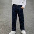 thumbnail image 4 of NORO ARK Boys Chino Pants (3-14 Years) Button closure pleated front with side pockets Polyester Trousers Navy Size 7, 4 of 8