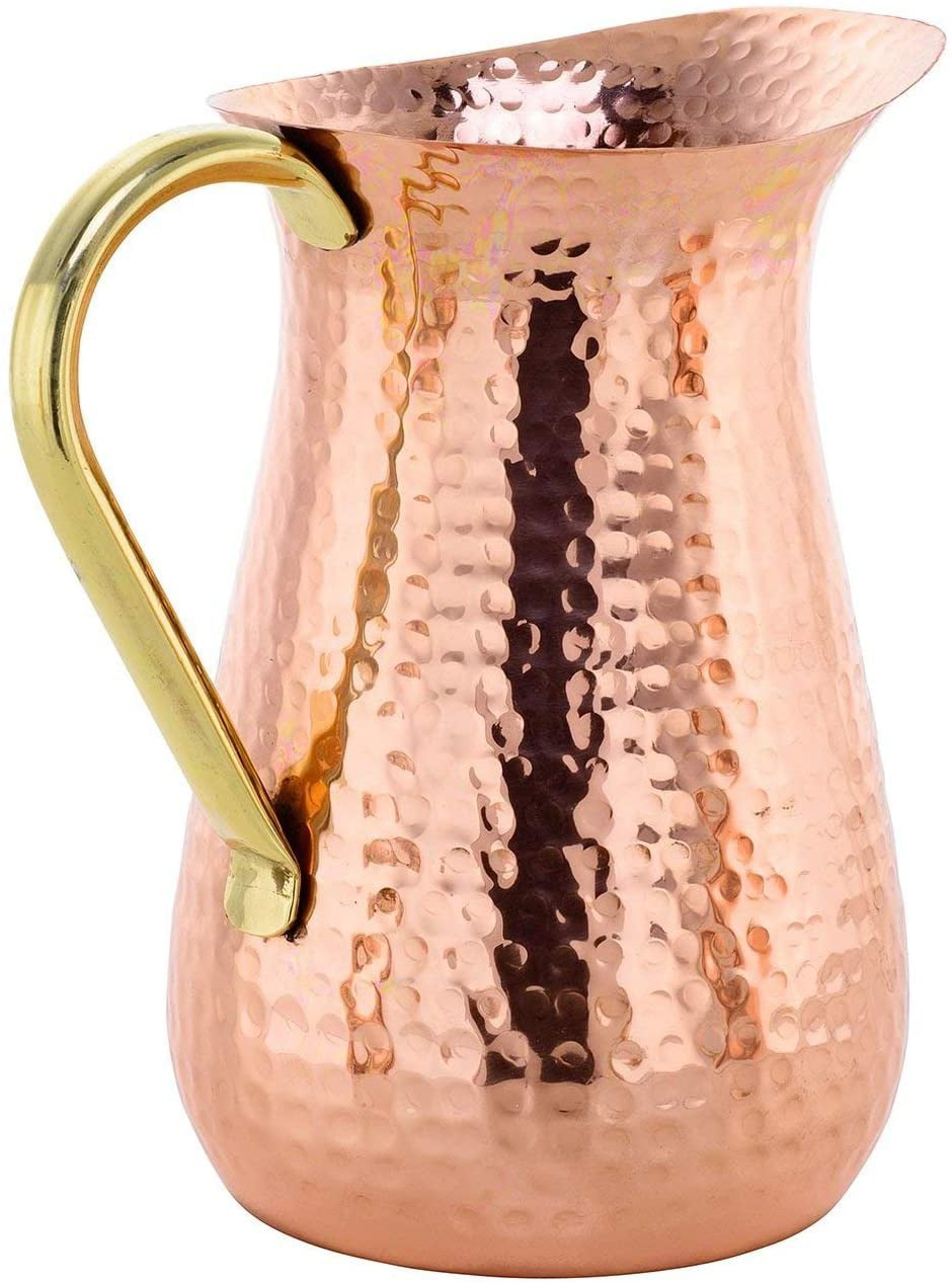 Pure Copper Smooth Water Jug/Copper Pitcher for Ayurveda Health Benefit 100% NEW 