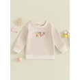 thumbnail image 2 of FEORJGP Toddler Boys Girls Sweatshirts Infant Baby Long Sleeve Pullovers Colorful Letter Patchwork Jumpers Round Neck Sweatshirt Loose Casual Tops, 2 of 9