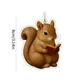 thumbnail image 2 of Darzheoy Book Lover Christmas Ornaments, 2D Acrylic Reading Animals Hanging Decor for Tree, Bookish Gift for Readers and Kids, 2 of 4