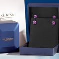 thumbnail image 5 of Gem Stone King 14K White Gold Fancy Purple Zirconia Stud Earrings for Women | 2.60 Cttw | Gemstone Birthstone | Round 6MM, 5 of 6