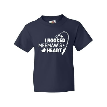 Inktastic I Hooked Meemaw's Heart with Fishing Rod Youth T-Shirt
