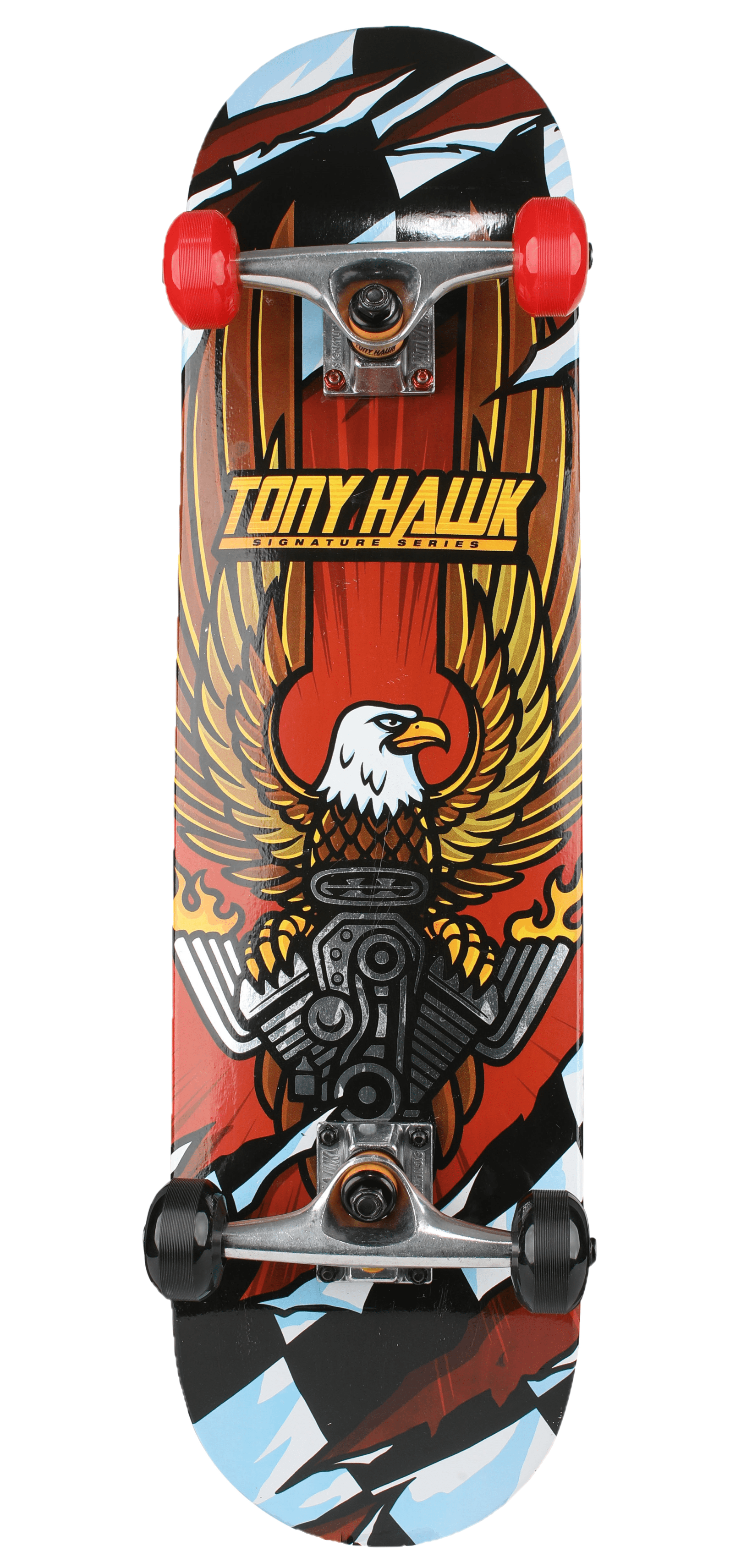 Tony Hawk 31 Popsicle Skateboard with Pro Trucks- Multicolor, Ages 5+,  Full Black Grip Tape, Glossy Wood Finish, 50mmx30mm Colored Wheels with